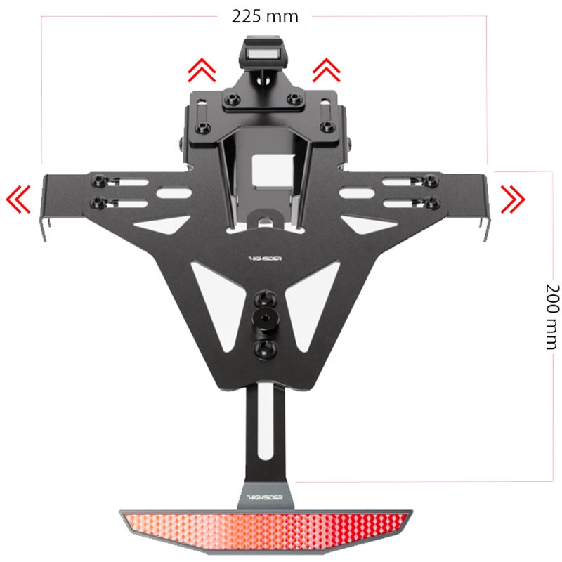 Portatarga con illuminazione Highsider Akron RS PRO Aprilia nero