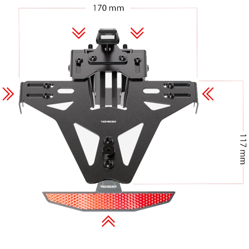 Portatarga con illuminazione Highsider Akron RS PRO Aprilia nero