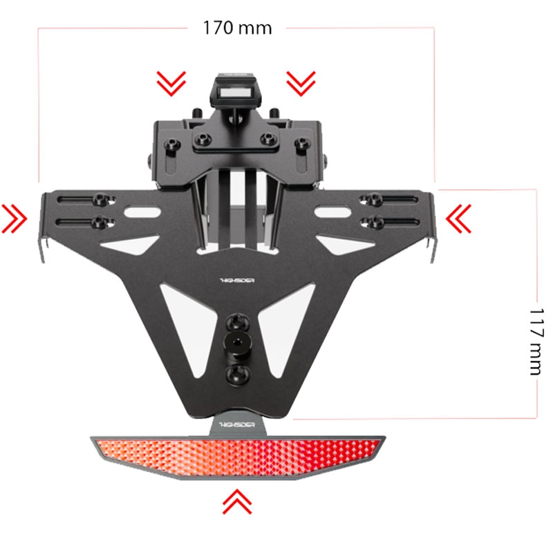 Portatarga con illuminazione Highsider Akron RS PRO Triumph SPEED TRIPLE 1050 nero