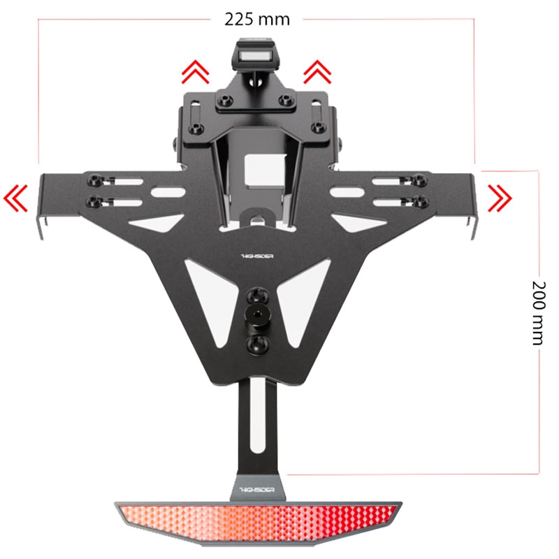 Portatarga con illuminazione Highsider Akron RS PRO Triumph SPEED TRIPLE 1050 nero