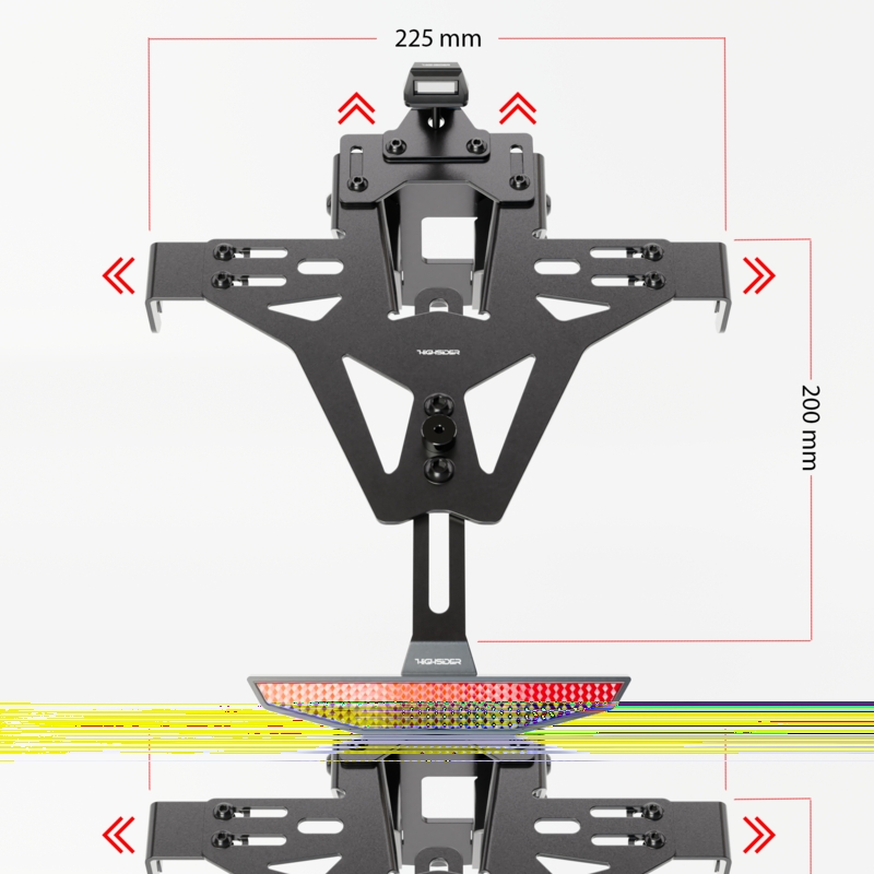 Portatarga con illuminazione Highsider Akron RS PRO Honda CB 125 R NEO nero