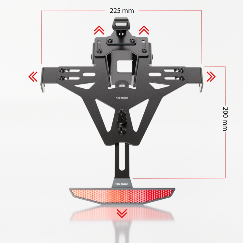 Portatarga con illuminazione Highsider Akron RS PRO Yamaha MT-125 nero