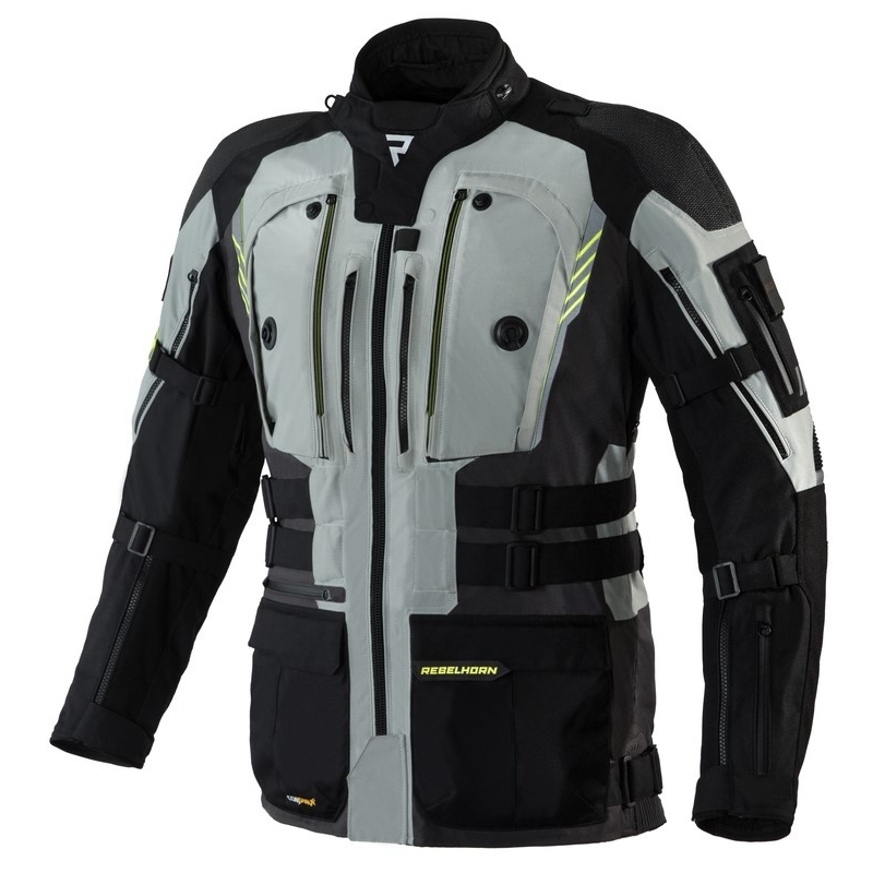 Giacca da moto Rebelhorn Patrol grigio-nero-giallo fluo Saldi