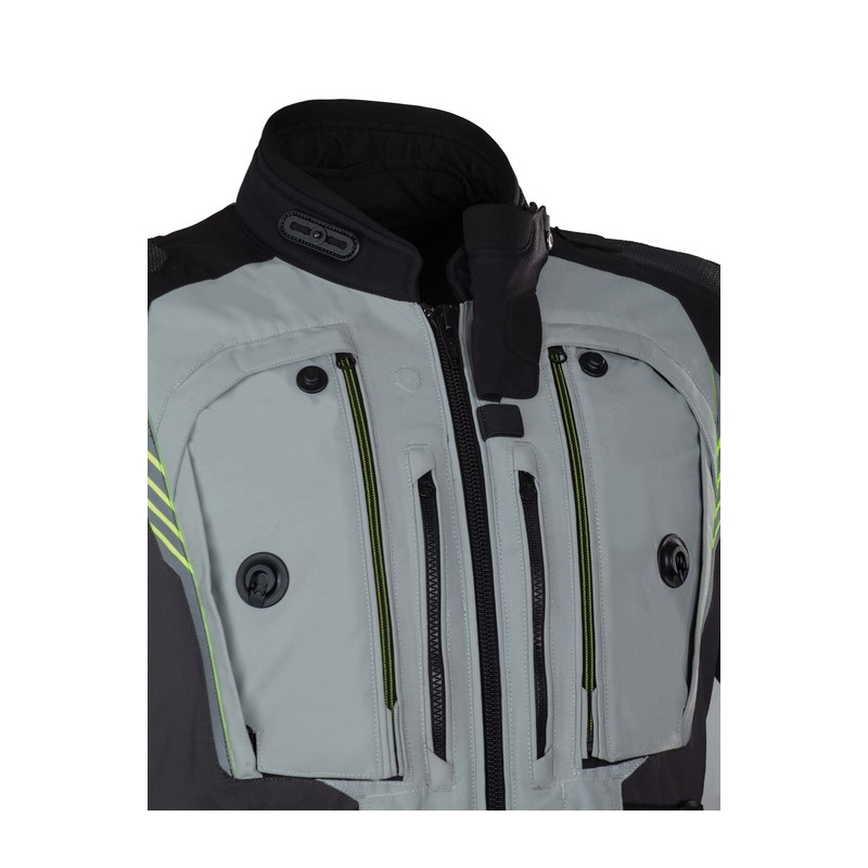 Giacca da moto Rebelhorn Patrol grigio-nero-giallo fluo Saldi