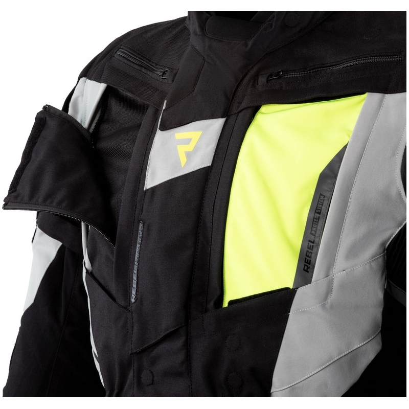 Giacca da moto Rebelhorn Hardy II grigio-nero-giallo fluo Saldi