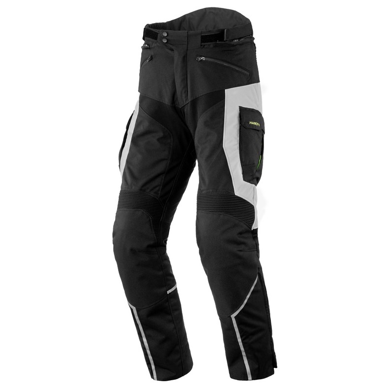 Pantaloni da moto Rebelhorn Hardy II grigio-nero-giallo fluo Saldi