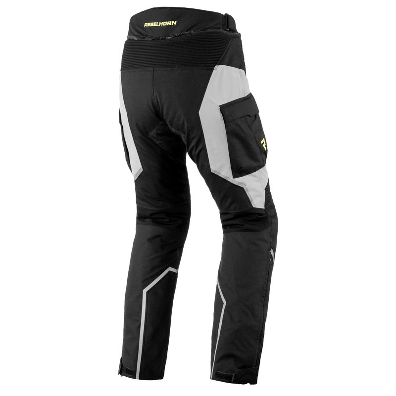 Pantaloni da moto Rebelhorn Hardy II grigio-nero-giallo fluo Saldi