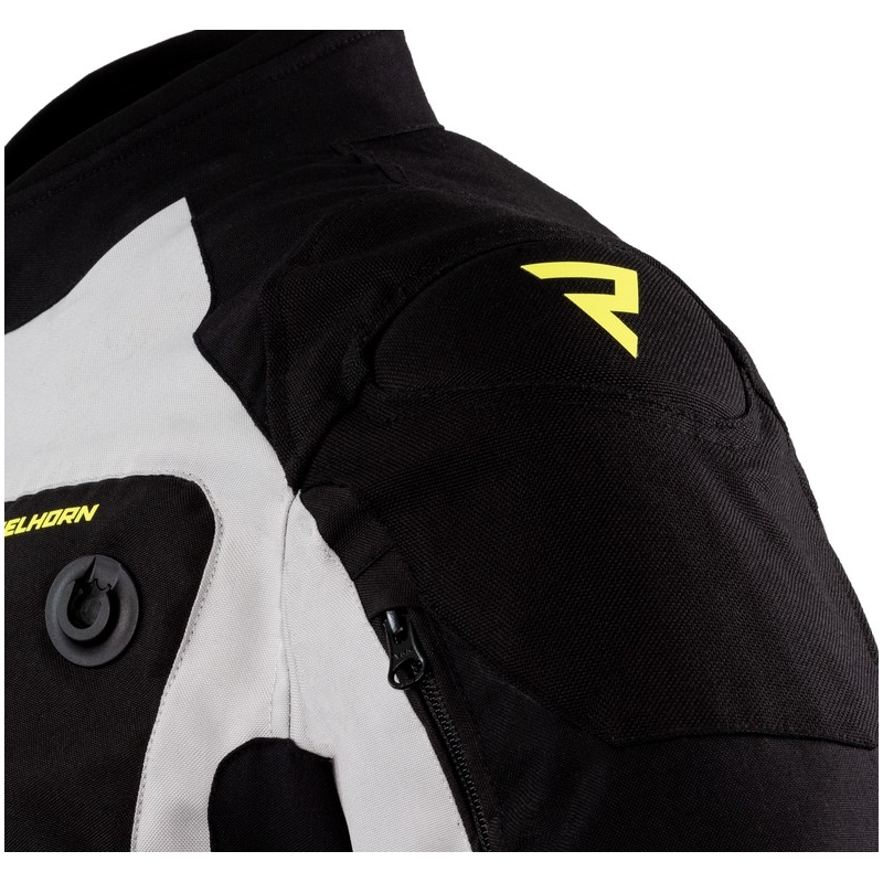 Giacca da moto Rebelhorn Borg nero-grigio-giallo fluo