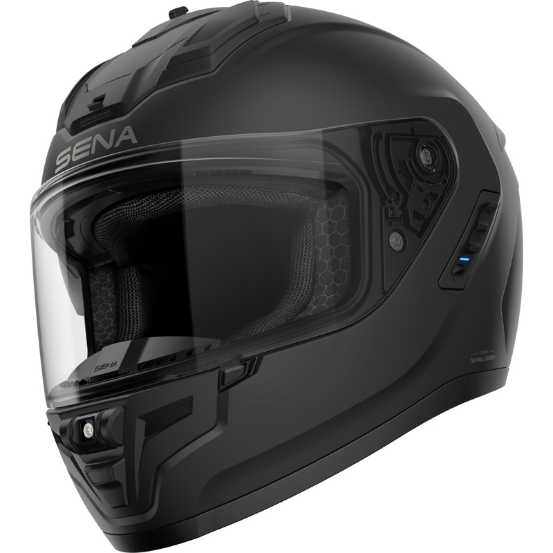 Casco integrale da moto SENA Phantom con cuffie in rete, nero opaco