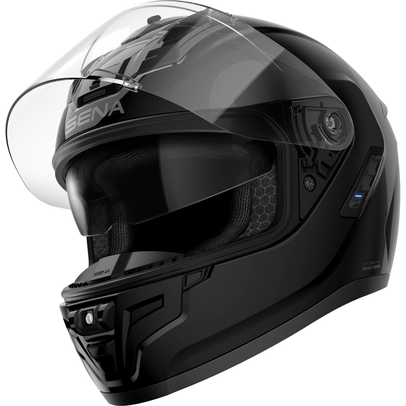 Casco integrale da moto SENA Phantom con cuffie in rete, nero opaco