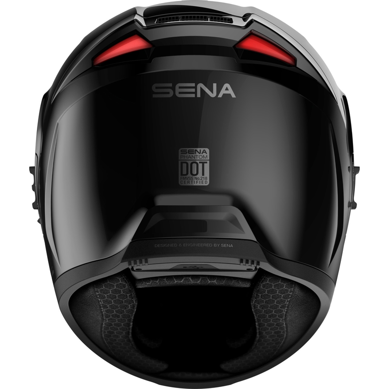 Casco integrale da moto SENA Phantom con cuffie in rete, nero opaco