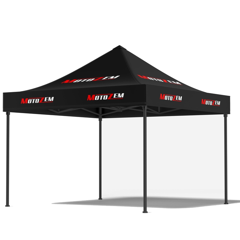Tenda da gara MotoZem Line senza pareti laterali, nera