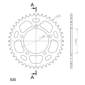 Hliníková řetězová rozeta SUPERSPROX černý 42 zubů, 525