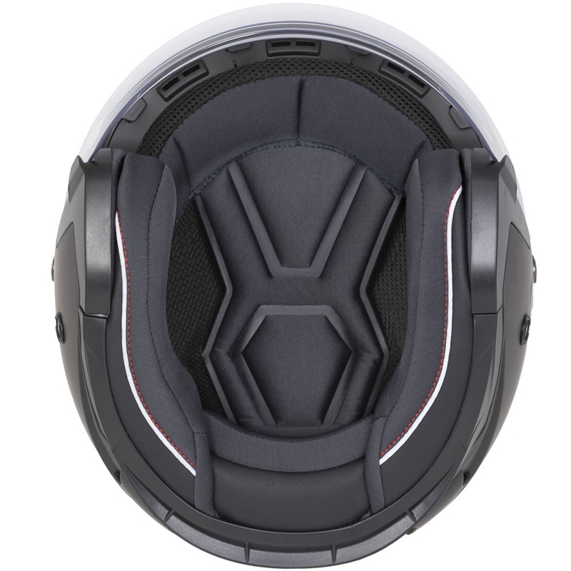 Casco da moto aperto Cassida Reflex 2.0 Safety giallo fluo-rosso-grigio-argento riflettente
