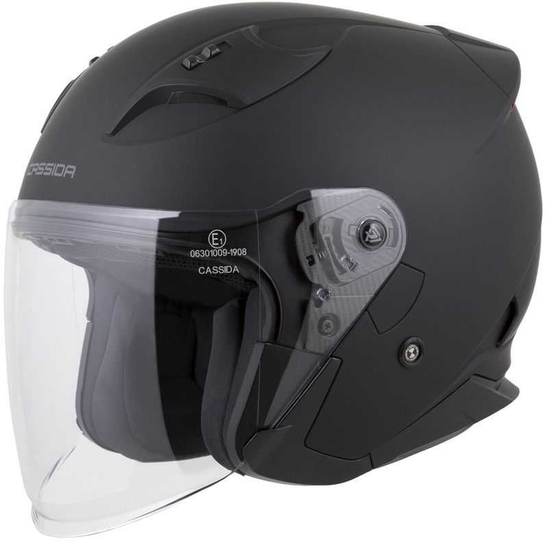 Casco da moto jet Cassida Reflex 2.0 Solid Nero opaco-Grigio scuro