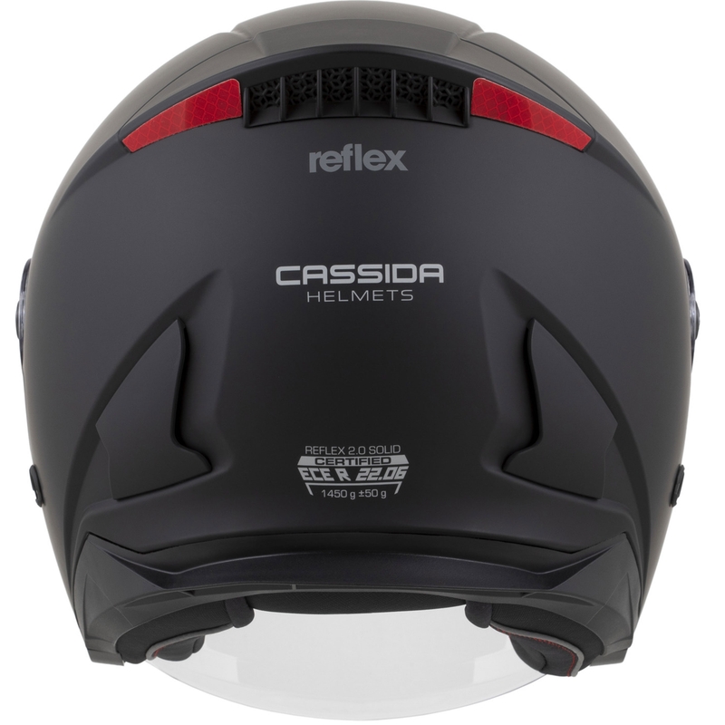 Casco da moto jet Cassida Reflex 2.0 Solid Nero opaco-Grigio scuro