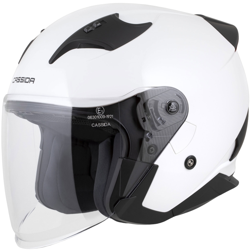 Casco da moto jet Cassida Reflex 2.0 Solid bianco-nero