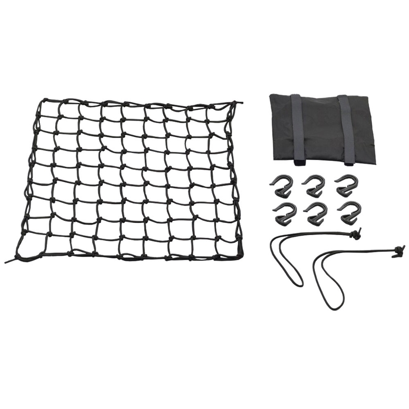 Rete portapacchi flessibile per moto con ganci in plastica Daytona 40 x 40 cm nero