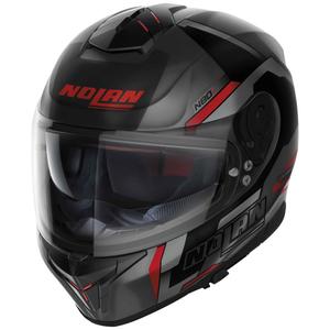 Casco integrale da moto Nolan N80-8 Wanted N-com nero opaco-rosso