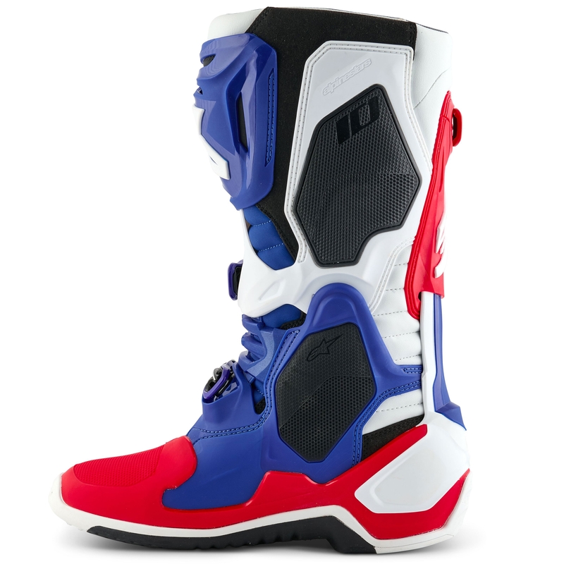 Stivali da moto Alpinestars Tech 10 Limited Edition FORTITUDE Bianco-Blu-Rosso