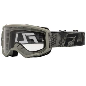 Occhiali da motocross Fly Racing Focus grigio-neri con plexiglass trasparente