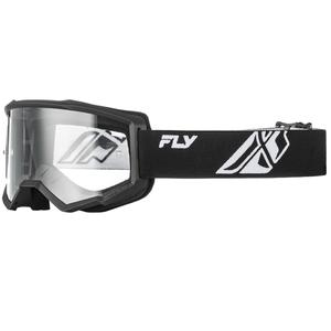 Occhiali da motocross Fly Racing Focus nero-bianco II in plexiglass trasparente