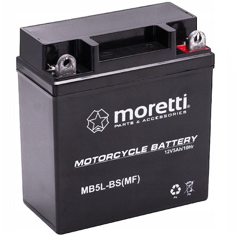 Batteria al gel esente da manutenzione Moretti MB5L-BS, 12V 5Ah senza misuratore di tensione