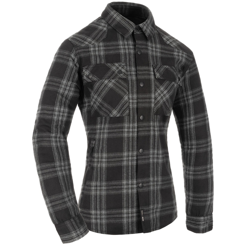 Camicia da motociclista da donna Oxford Kickback 3.0 grigia