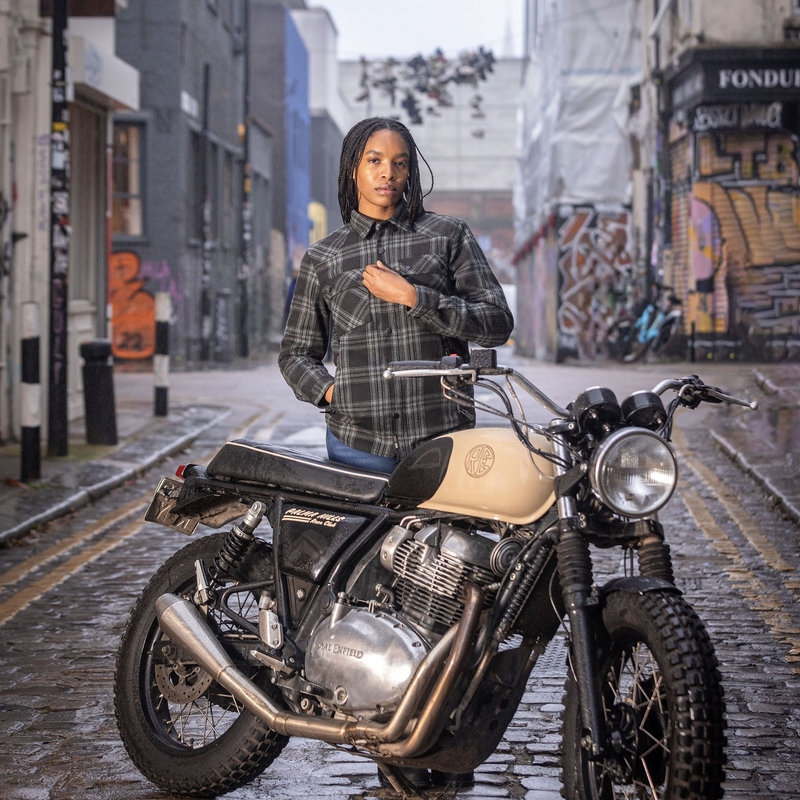 Camicia da motociclista da donna Oxford Kickback 3.0 grigia
