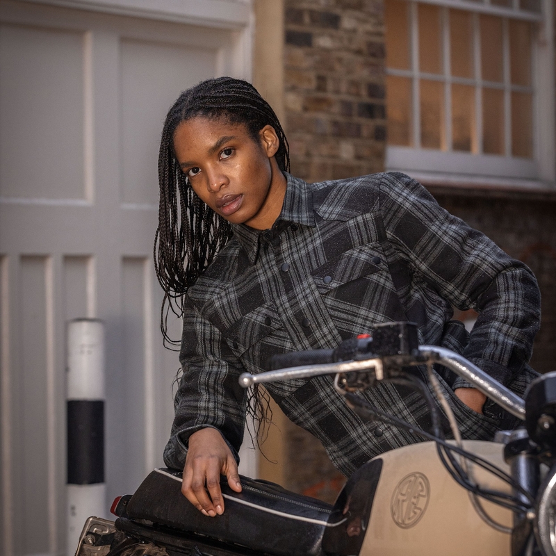 Camicia da motociclista da donna Oxford Kickback 3.0 grigia