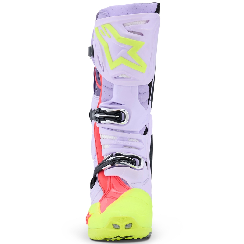 Stivali da moto Alpinestars Tech 10 Supervented Viola-Giallo Fluo-Rosa