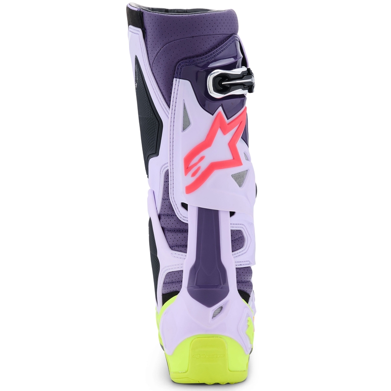 Stivali da moto Alpinestars Tech 10 Supervented Viola-Giallo Fluo-Rosa