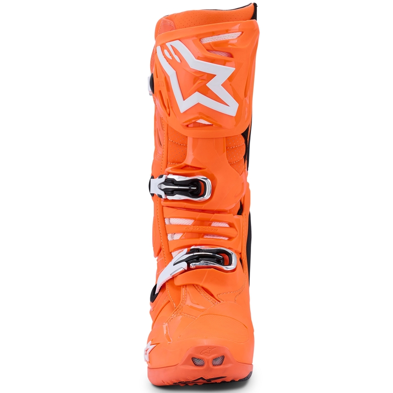 Stivali da moto Alpinestars Tech 10 Supervented arancio fluo-nero-bianco