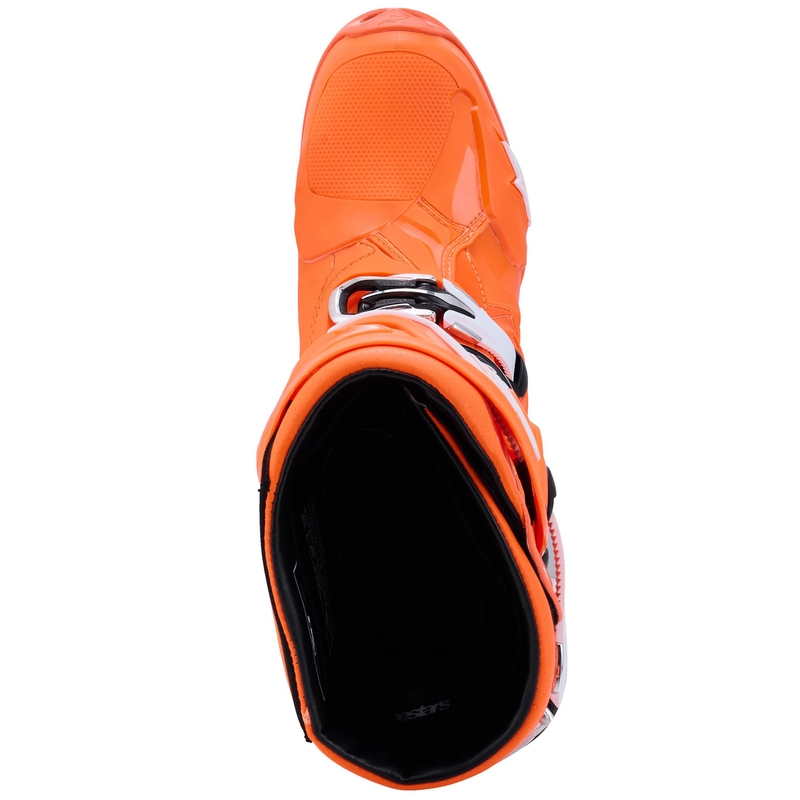 Stivali da moto Alpinestars Tech 10 Supervented arancio fluo-nero-bianco