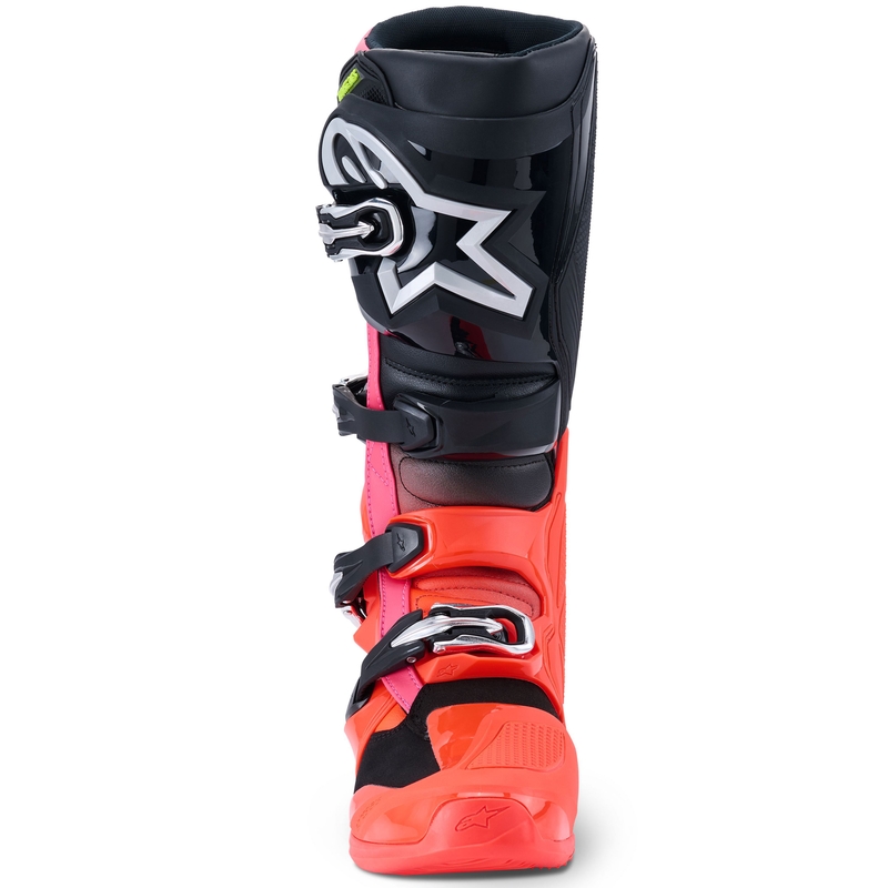 Stivali da moto Alpinestars Tech 7 nero-rosso fluo-rosa fluo