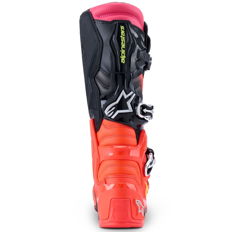 Stivali da moto Alpinestars Tech 7 nero-rosso fluo-rosa fluo