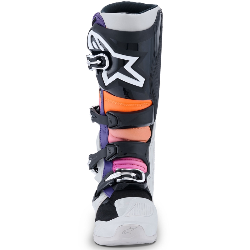 Stivali da moto Alpinestars Tech 7 nero-grigio chiaro-arancione fluo-sfumato