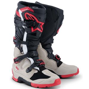 Stivali da moto Alpinestars Tech 7 Enduro Nero-Grigio chiaro-Rosso