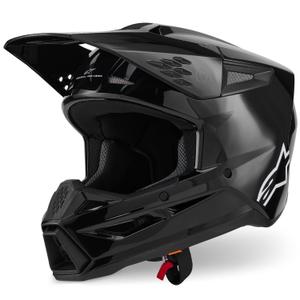 Casco da motocross Alpinestars S-M3 Solid nero