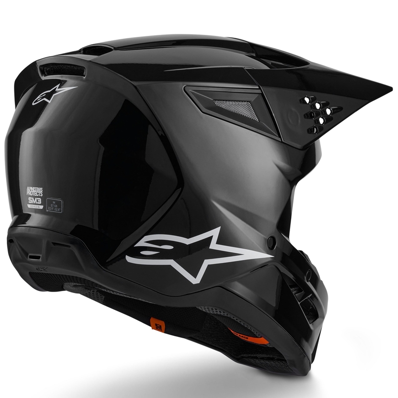 Casco da motocross Alpinestars S-M3 Solid nero