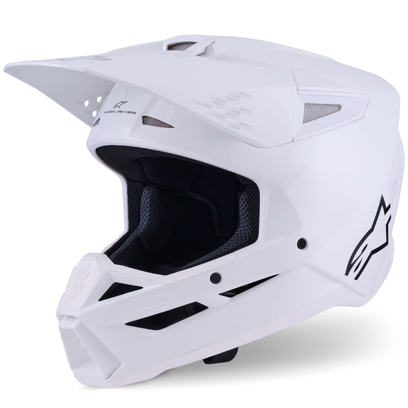 Casco da motocross Alpinestars S-M3 Solid bianco