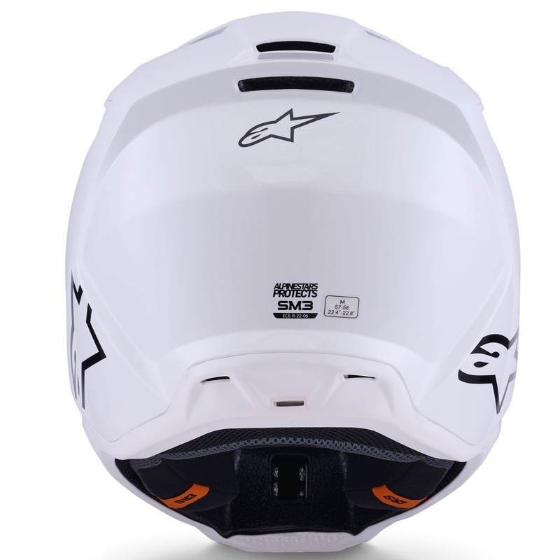Casco da motocross Alpinestars S-M3 Solid bianco