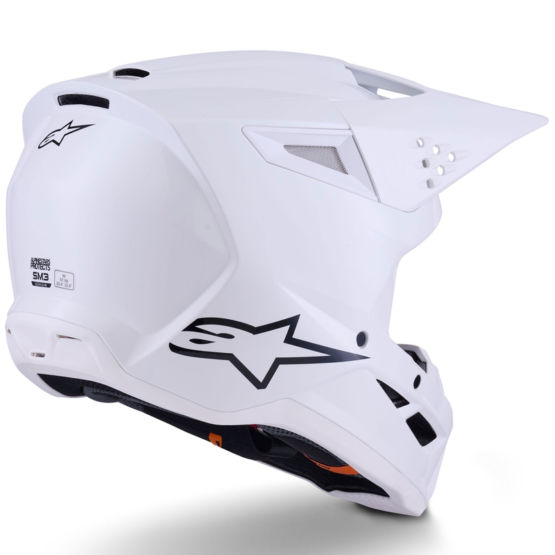 Casco da motocross Alpinestars S-M3 Solid bianco