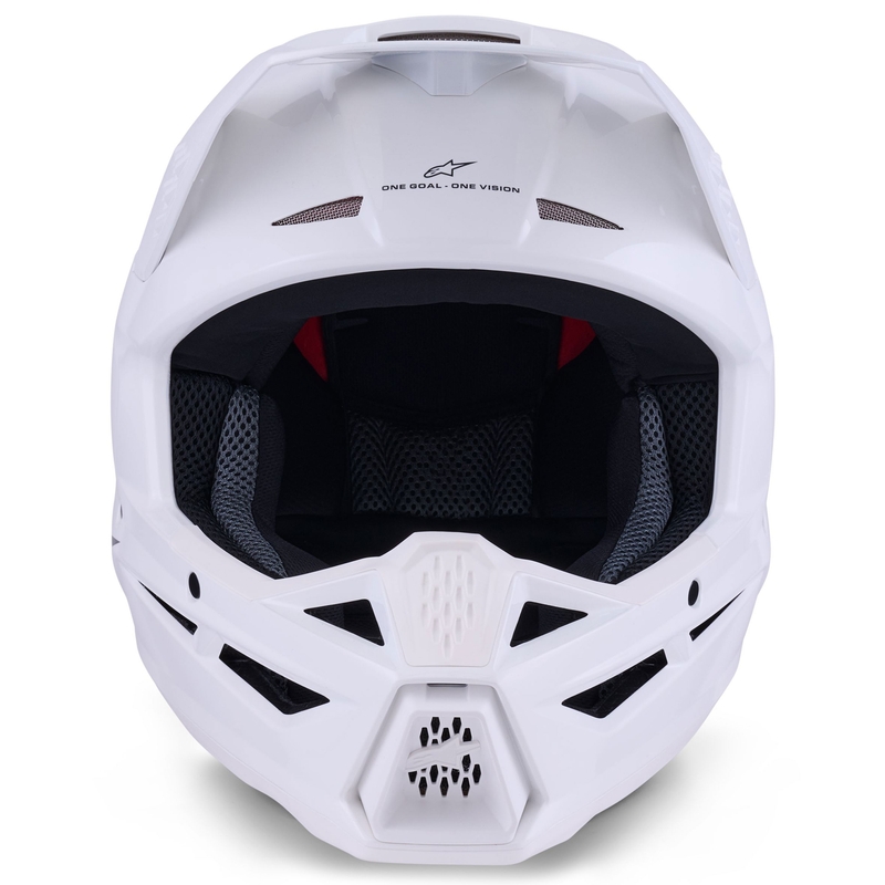 Casco da motocross Alpinestars S-M3 Solid bianco