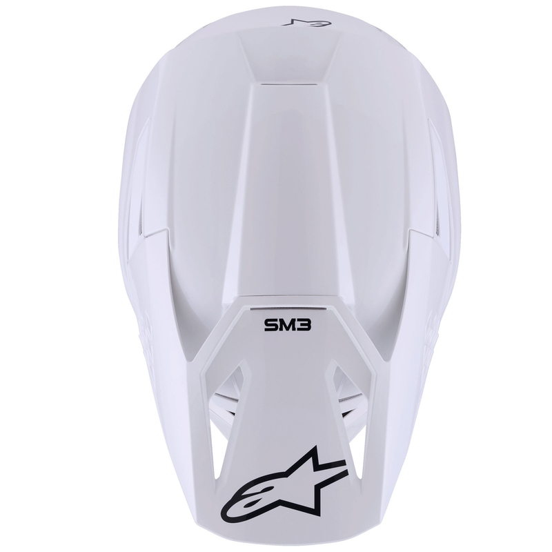 Casco da motocross Alpinestars S-M3 Solid bianco