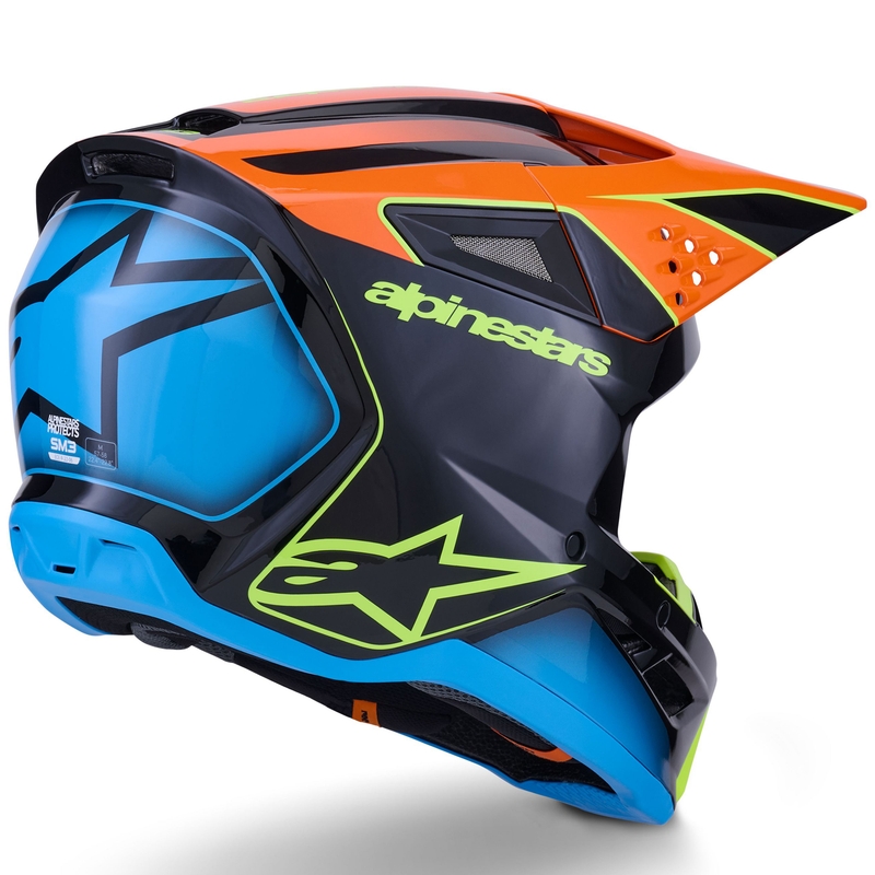 Casco da motocross Alpinestars S-M3 Fray nero-arancione fluo-giallo fluo-turchese