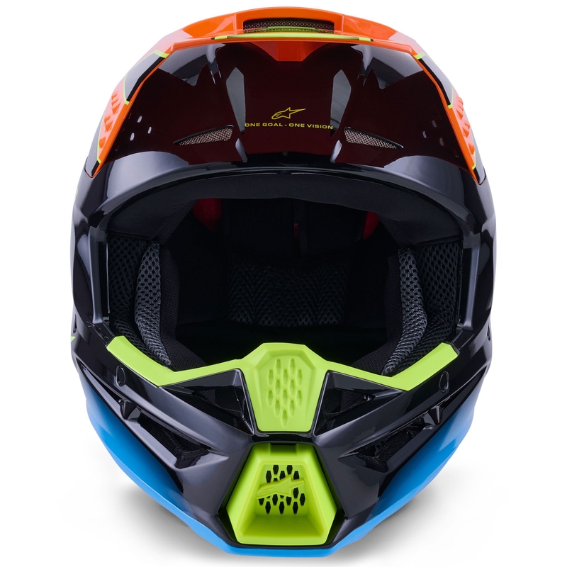 Casco da motocross Alpinestars S-M3 Fray nero-arancione fluo-giallo fluo-turchese