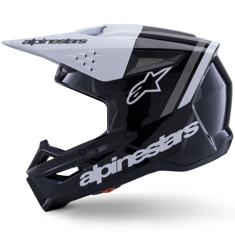 Casco da motocross Alpinestars S-M3 Radium nero-bianco-grigio