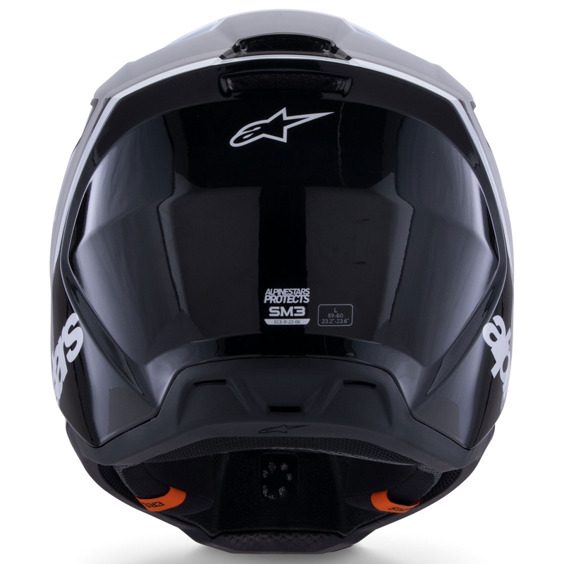 Casco da motocross Alpinestars S-M3 Radium nero-bianco-grigio