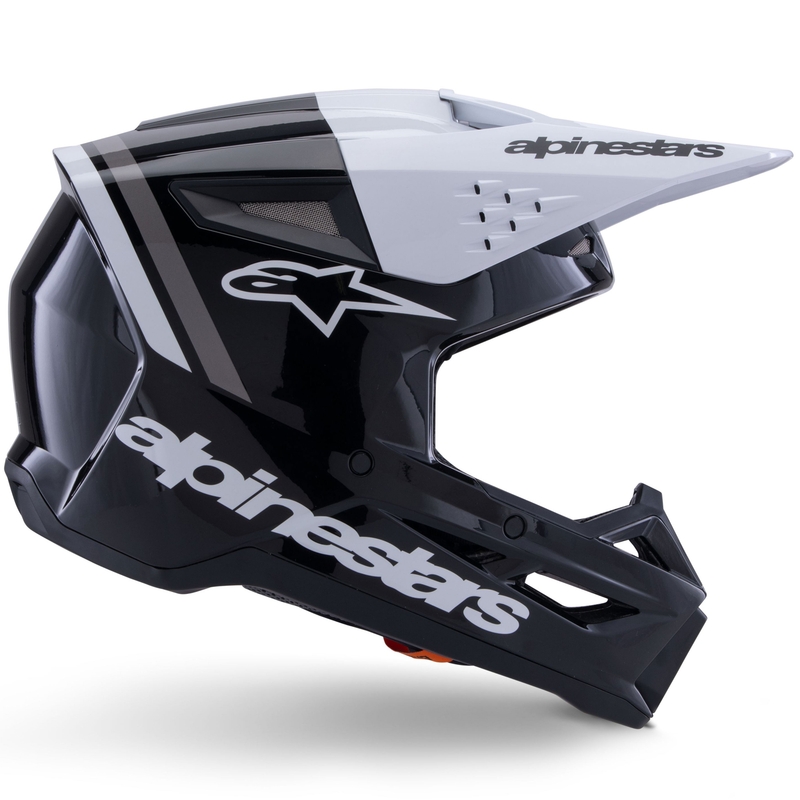 Casco da motocross Alpinestars S-M3 Radium nero-bianco-grigio